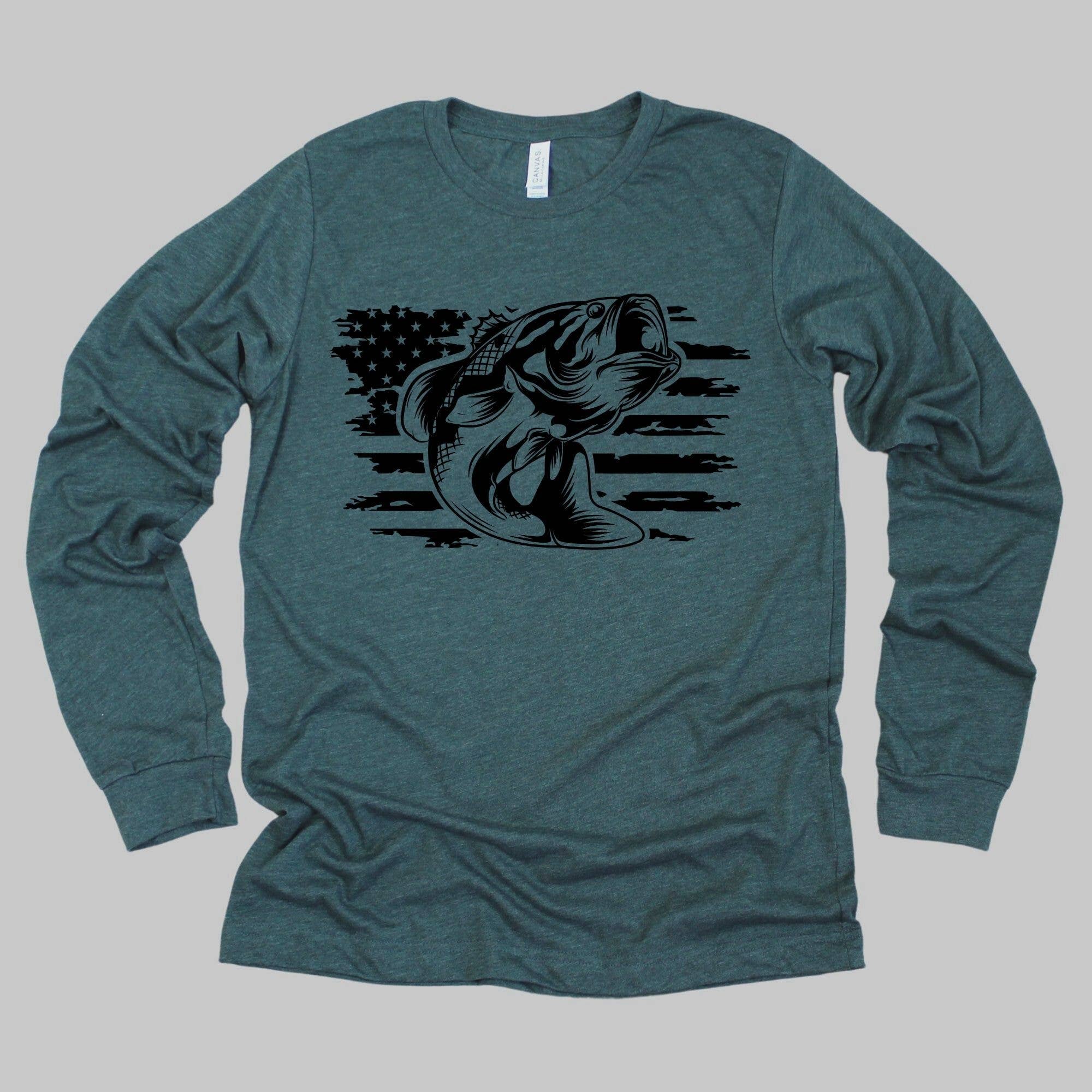 208 Tees Fish Flag Long Sleeve Tee