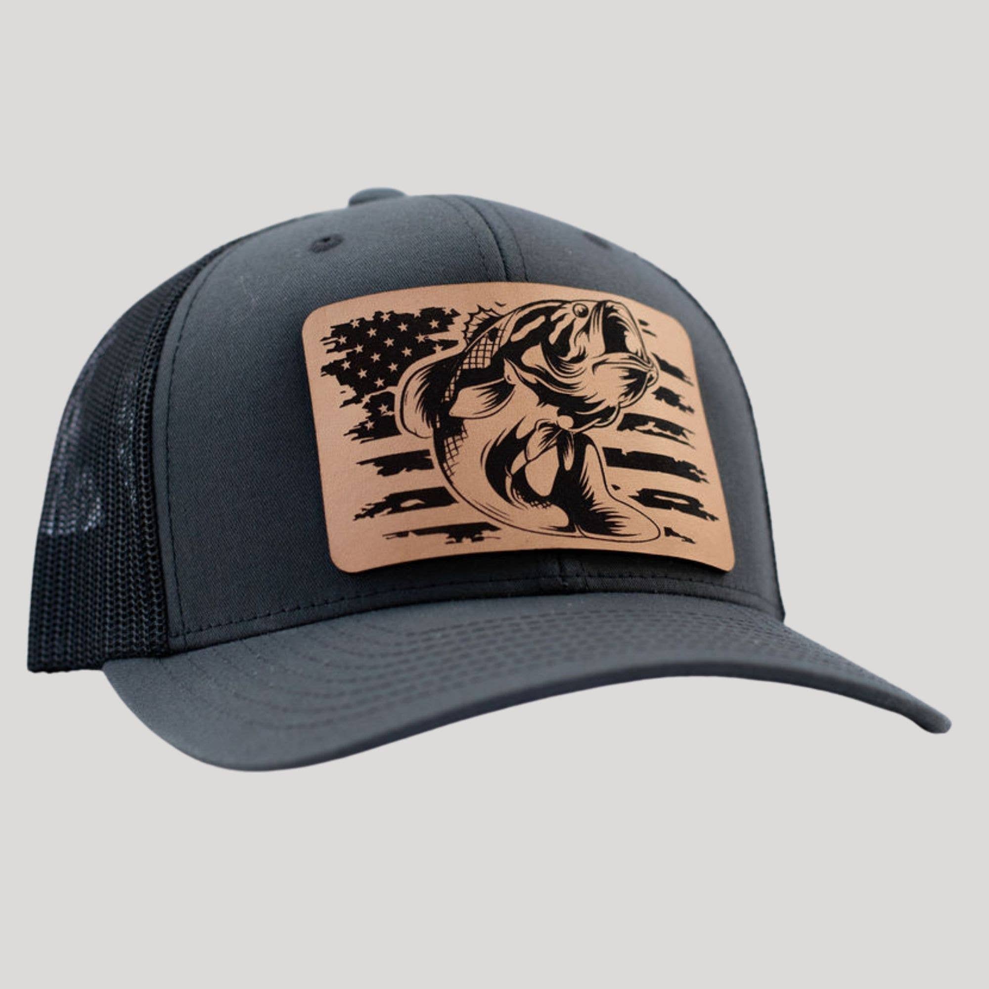 208 Tees Leather Patch Bass Flag Hat