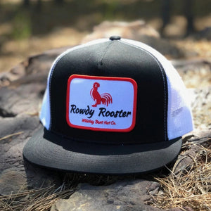 Brand of Bliss All Black Tall Crown Trucker Whiskey Bent Rowdy Rooster Hat
