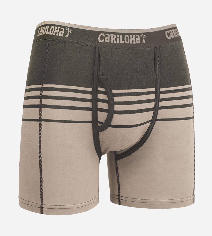 Brand of Bliss Bamboo Boxer Briefs - Shoreline Gray Stripe