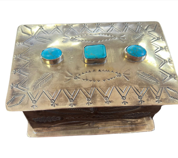 Brand of Bliss Boxy Rustic Turquoise Jewelry Box