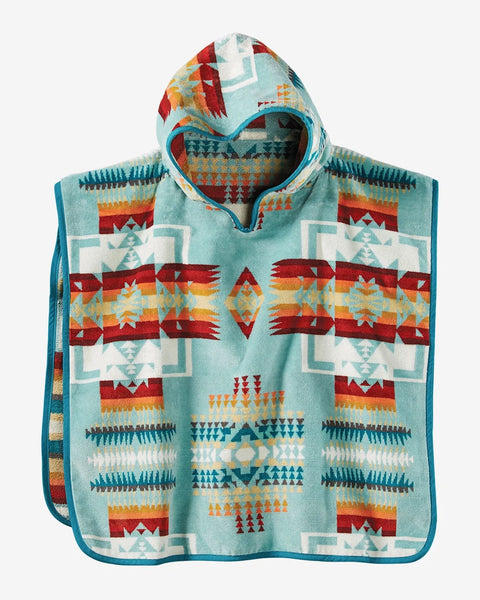 Brand of Bliss Kids Hooded Towel Pendleton Chief Joseph Jacquard Towels Aqua
