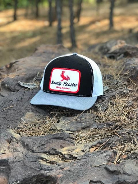 Brand of Bliss Low Pro Black/White/Grey Whiskey Bent Rowdy Rooster Hat