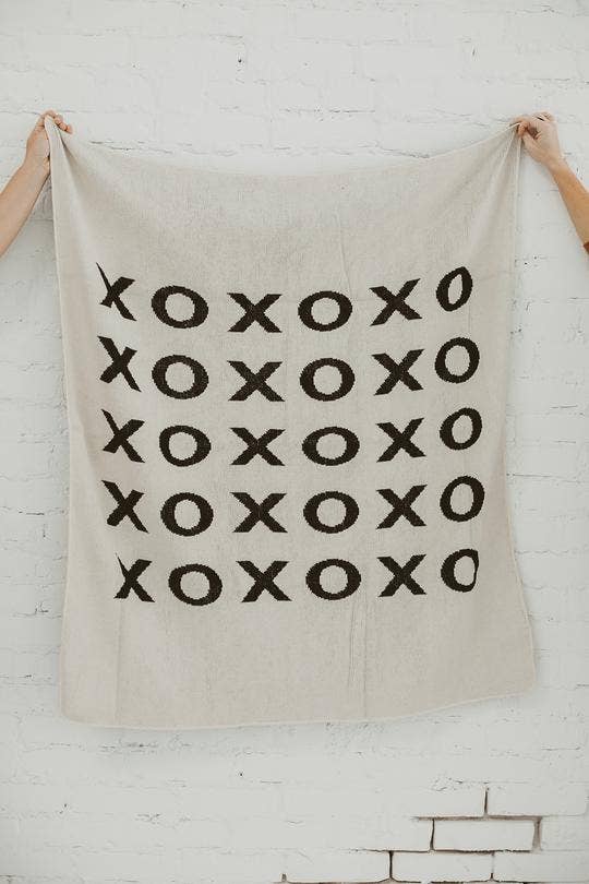 Brand of Bliss Made in the USA | XO Throw Blanket | Natural