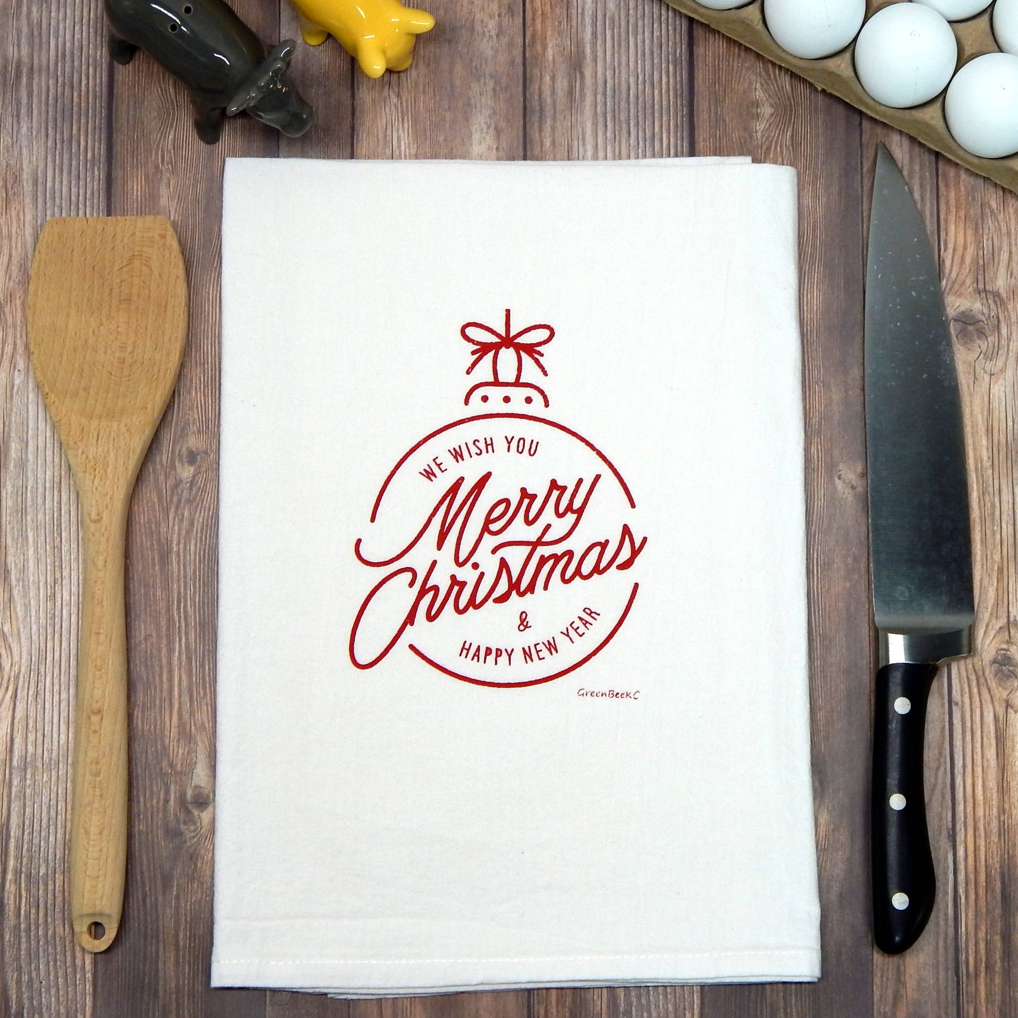 Brand of Bliss Merry Christmas Ornament Tea Towel