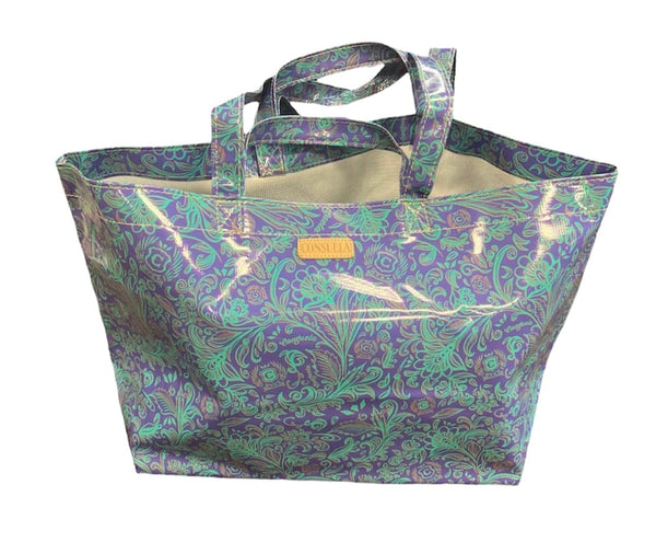 Brand of Bliss Paisley Blue Purple CONSUELA Large Totes