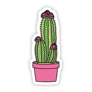 Brand of Bliss Purple Floral Cactus Aesthetic Sticker