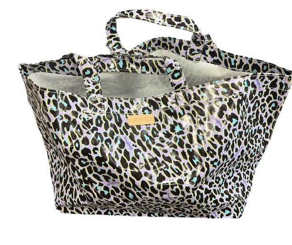 Brand of Bliss Purple Leopard CONSUELA Large Totes