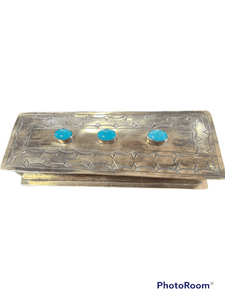 Brand of Bliss Rectangle Rustic Turquoise Jewelry Box