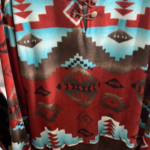 Brand of Bliss Rust Aztec Western Fleece Pullover