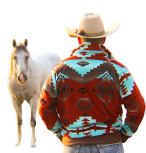 Brand of Bliss Rust Aztec Western Fleece Pullover