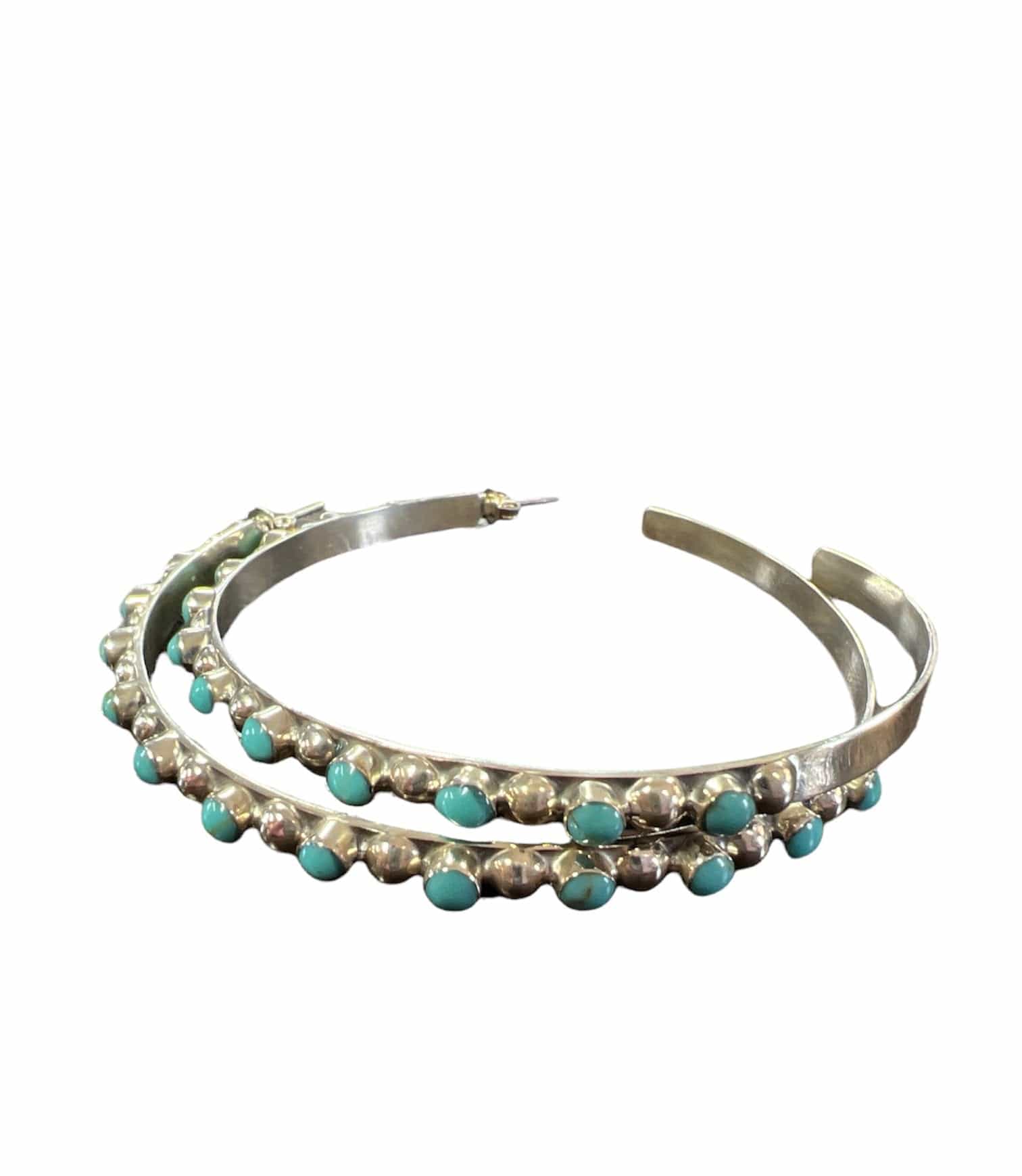 Brand of Bliss Silver and Turquoise Hoop Earrings