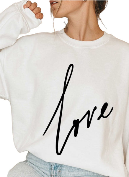 Brand of Bliss White / Small Love Soft Style Sweatshirt