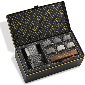 ROCKS Whiskey Chilling Stones Drink The Connoisseur's Set - Reserve Whiskey Glass Edition