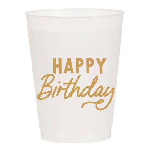 Sip Hip Hooray Drink Happy Birthday Reusable Cups - Set of 10 Cups