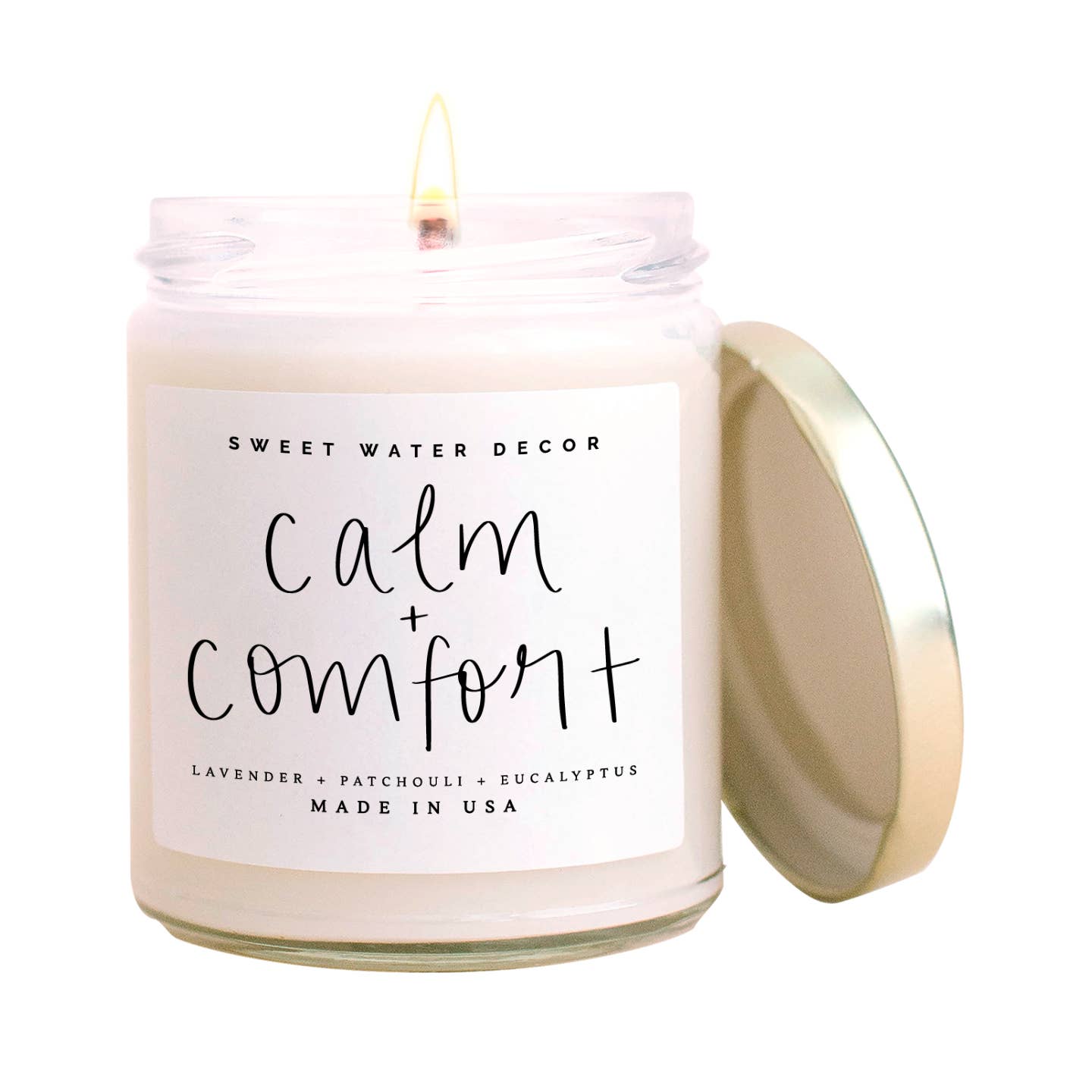 Sweet Water Decor Home Decor default Calm and Comfort Soy Candle - Clear Jar - 9 oz