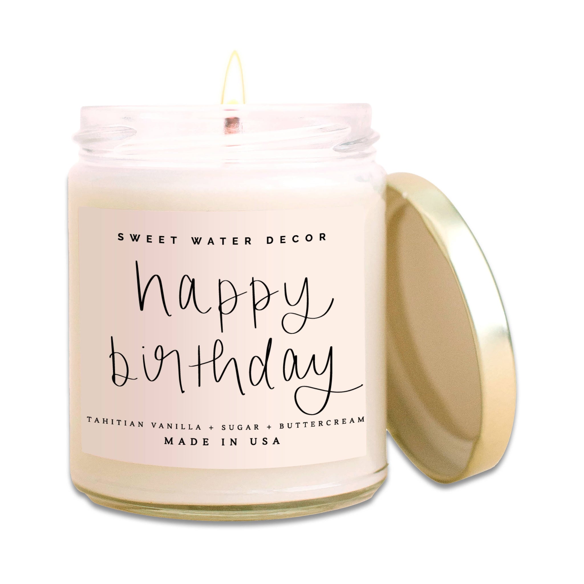 Sweet Water Decor Home Decor default Happy Birthday Soy Candle - Clear Jar - 9 oz