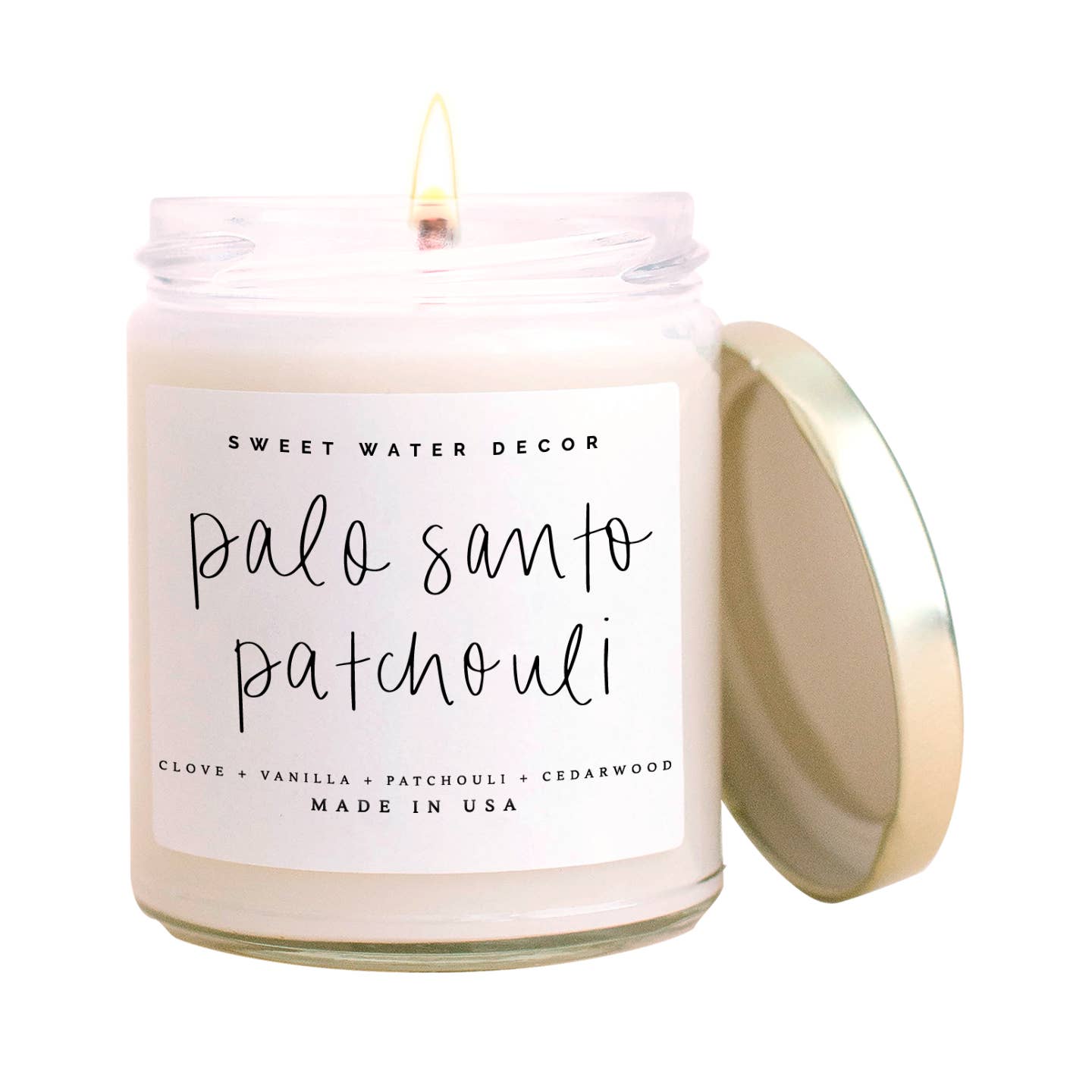 Sweet Water Decor Home Decor default Palo Santo Patchouli Soy Candle - Clear Jar - 9 oz