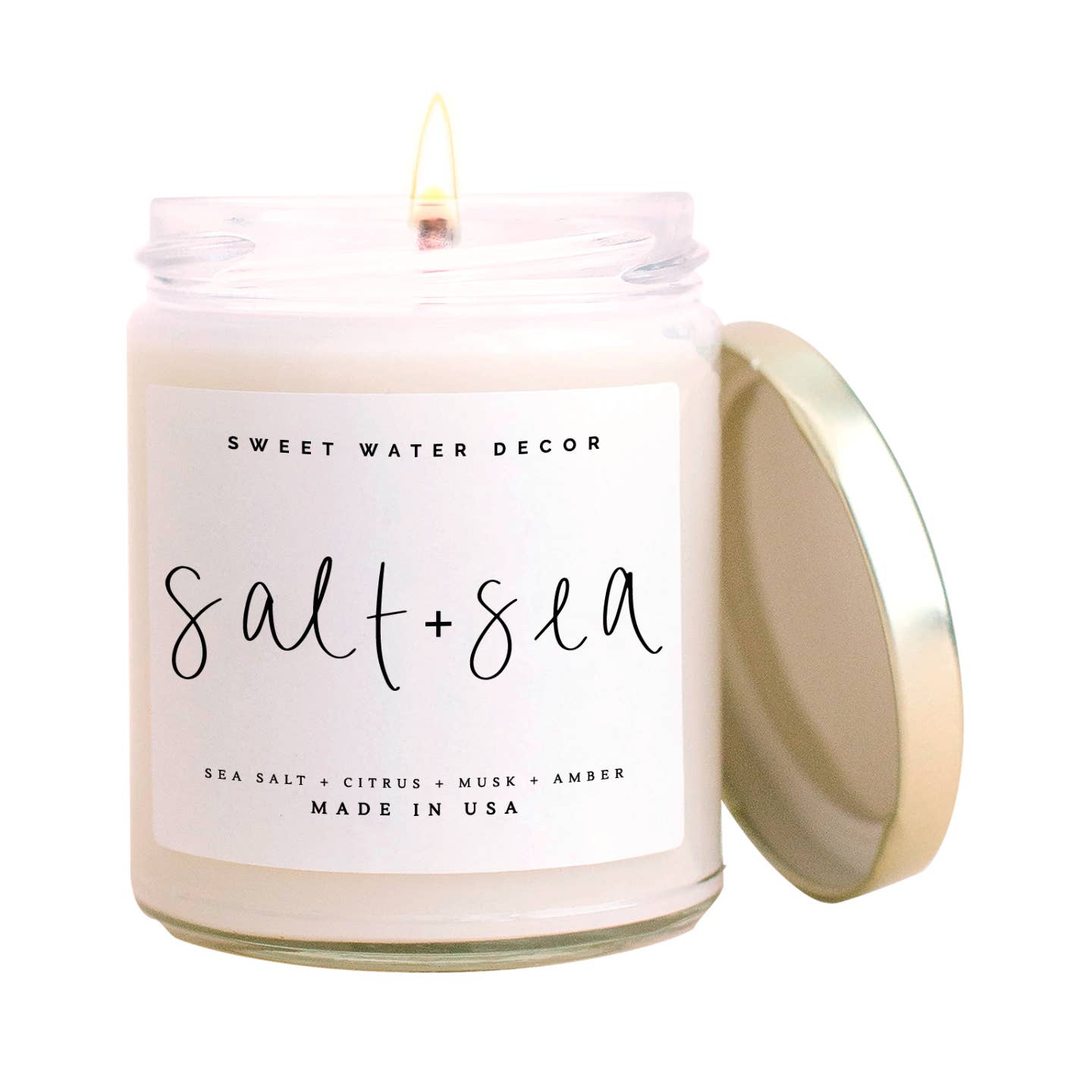 Sweet Water Decor Home Decor default Salt and Sea Soy Candle - Clear Jar - 9 oz