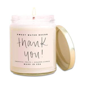 Sweet Water Decor Home Decor default Thank You! Soy Candle - Clear Jar - 9 oz